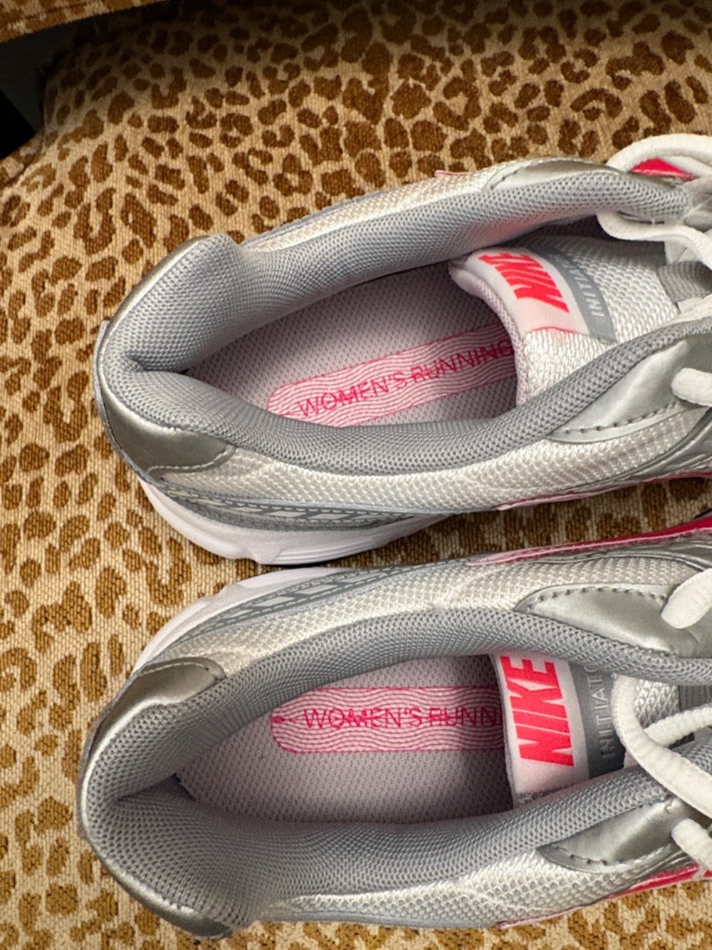 Nike Women’s Silver Sneakers with Pink Swoosh - Picture 6 of 6